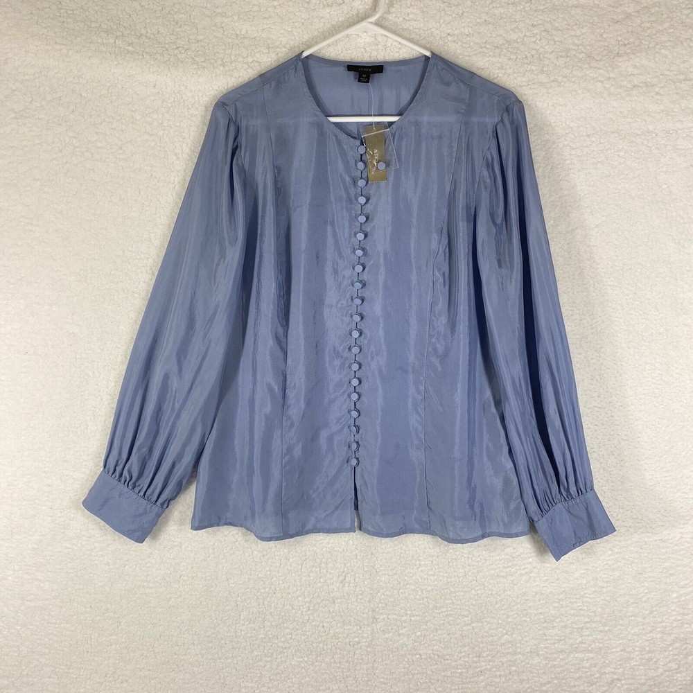 J. Crew Women's Eco Cupro Covered Button Top Size 12 BD791 - Small Defect
